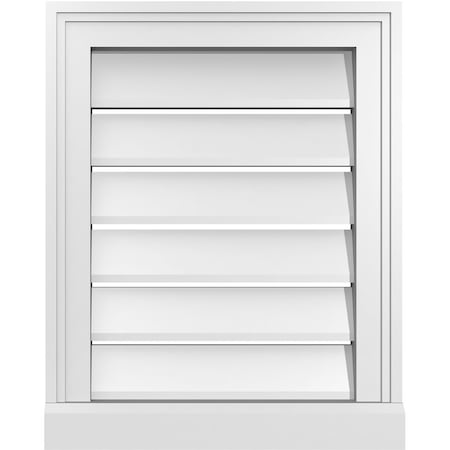 Ekena Millwork Vertical Surface Mount PVC Gable Vent: Functional, w/ 2"W x 2"P Brickmould Sill Frame, 16"W x 20"H GVPVE16X2003SF